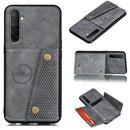 For OPPO X50 Pro 5G Double Buckle PU + TPU Shockproof Magnetic Protective Case with Card Slot & Holder(Grey)