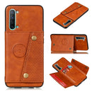 For OPPO Reno3 Double Buckle PU + TPU Shockproof Magnetic Protective Case with Card Slot & Holder(Light Brown)