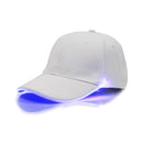 LED Luminous Baseball Cap Male Outdoor Fluorescent Sunhat, Style: Rechargeable, Color:White Hat Blue Light