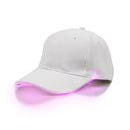 LED Luminous Baseball Cap Male Outdoor Fluorescent Sunhat, Style: Rechargeable, Color:White Hat Pink Light