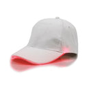 LED Luminous Baseball Cap Male Outdoor Fluorescent Sunhat, Style: Battery, Color:White Hat Red Light