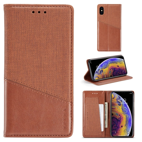 For iPhone XS / X MUXMA MX109 Horizontal Flip Leather Case with Holder & Card Slot & Wallet(Brown)