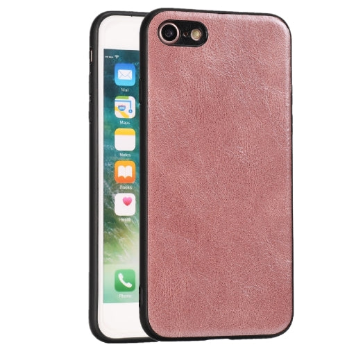 For iPhone 7 / 8 Crazy Horse Textured Calfskin PU+PC+TPU Case(Rose Gold)