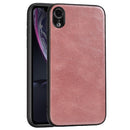 For iPhone XR Crazy Horse Textured Calfskin PU+PC+TPU Case(Rose Gold)