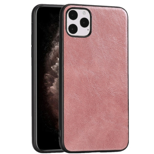 For iPhone 11 Pro Max Crazy Horse Textured Calfskin PU+PC+TPU Case(Rose Gold)