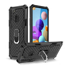 For Samsung Galaxy A21 Cool Armor PC + TPU Shockproof Case with 360 Degree Rotation Ring Holder(Black)