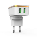 LDNIO A2204 2 in 1 12W Dual USB Interface Travel Charger Mobile Phone Charger with Type-C / USB-C Data Cable, EU Plug