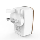 LDNIO A3304 17W 3 USB Interfaces Travel Charger Mobile Phone Charger, UK Plug