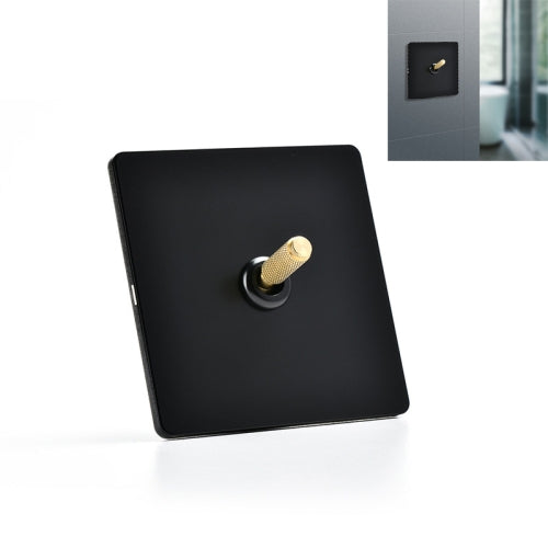 86mm Retro Copper Panel Hand Switch Panel, Style:Black Gold-Single Open