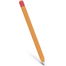 For Apple Pencil 2 Stylus Touch Pen Split Contrast Color Silicone Protective Case(Retro Orange Red)