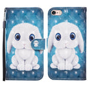 For iPhone SE 2020 / 8 / 7 3D Painted Pattern Horizontal Flip Leather Case with Holder & Wallet & Card slot & Lanyard(Rabbit)