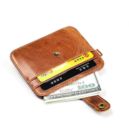 KB109 Fashion Crazy Horse Texture Leather Card Holder Wallet(Brown)