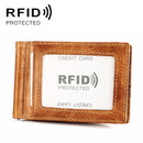 9603 Antimagnetic RFID Crazy Horse Texture Leather Wallet with Card Slots(Brown)