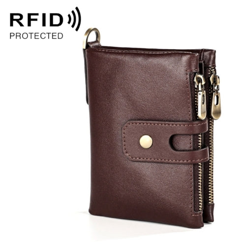 3515 Antimagnetic RFID Multi-function Leather Men Wallet with Card Holder(Coffee)