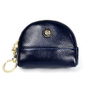 2027 Lady Leather Zipper Wallet Purse Double-pocket Little Shell Bag(Dark Blue)