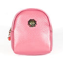 2028 Lady Portable Small Cosmetic Bag Leather Zipper Wallet Purse(Pink)
