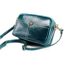 6061 Lady Retro Oil Wax Leather Shoulder Bag Large Capacity Square Bag(Blue)