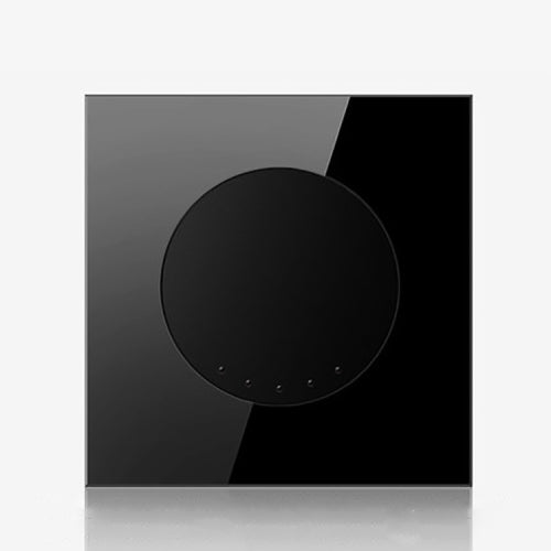 86mm Round LED Tempered Glass Switch Panel, Black Round Glass, Style:One Open Multiple Control