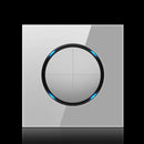 86mm Round LED Tempered Glass Switch Panel, Gray Round Glass, Style:Four Billing Control
