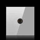 86mm Round LED Tempered Glass Switch Panel, Gray Round Glass, Style:TV Socket
