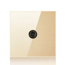 86mm Round LED Tempered Glass Switch Panel, Gold Round Glass, Style:TV Socket