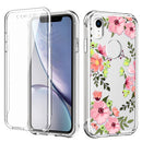 For iPhone XR C Style Pattern PC + TPU + PET Screen Protection IMD Craft Case(Floral)