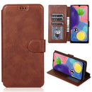 For Samsung Galaxy A70s Calf Texture Magnetic Buckle Horizontal Flip Leather Case with Holder & Card Slots & Wallet & Photo Frame(Coffee)