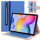 For Samsung Galaxy Tab S7 Plus T970 (2020) Retro Texture PU + TPU Horizontal Flip Leather Case with Holder & Card Slots & Hand Strap(Blue)