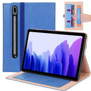For Samsung Galaxy Tab S7 T870 (2020) Retro Texture PU + TPU Horizontal Flip Leather Case with Holder & Card Slots & Hand Strap(Blue)