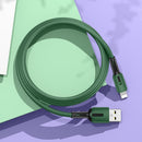 USAMS US-SJ431 U51 8 Pin to USB Silicone Data Cable with Light, Cable Length: 1m(Dark Green)