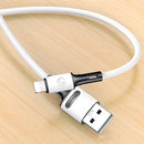 USAMS US-SJ434 U52 2A 8 Pin to USB Data Cable, Cable Length: 1m(White)