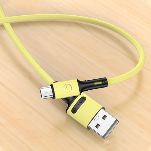 USAMS US-SJ435 U52 2A Micro USB to USB Data Cable, Cable Length: 1m(Yellow)