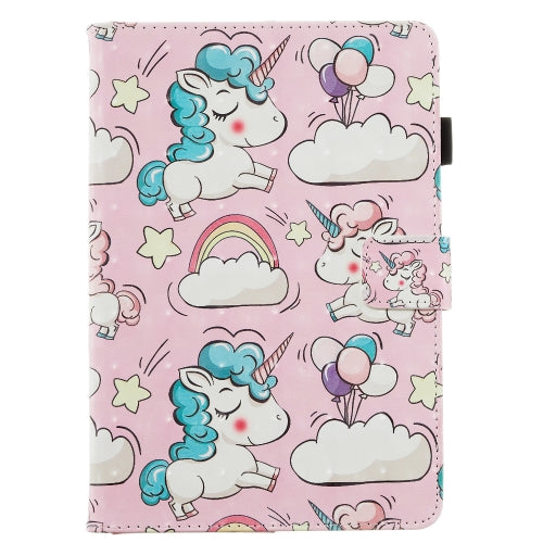 For Amazon Kindle Fire HD 8 (2020) 3D Painted Flat Leather Case with Card Slot & Wallet & Holder & Sleep / Wake-up Function(Pink Pony)