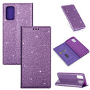 For Samsung Galaxy A91 Ultrathin Glitter Magnetic Horizontal Flip Leather Case with Holder & Card Slots(Purple)