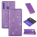 For Samsung Galaxy A40S Ultrathin Glitter Magnetic Horizontal Flip Leather Case with Holder & Card Slots(Purple)