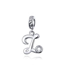 S925 Sterling Silver 26 English Letter Beads DIY Bracelet Necklace Accessories, Style:Z