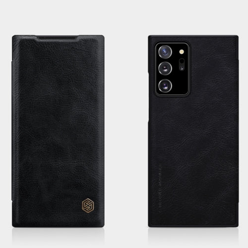For Samsung Galaxy Note 20 Ultra NILLKIN QIN Series Crazy Horse Texture Horizontal Flip Leather Case with Card Slot(Black)