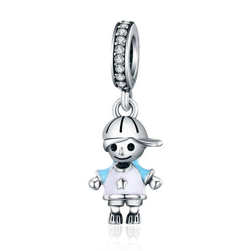 S925 Sterling Silver Clever Boy Beads DIY Bracelet Necklace Accessories
