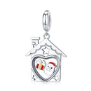 S925 Sterling Silver Pendant Platinum Plated Santa Beads DIY Bracelet Necklace Accessories
