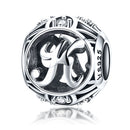 S925 Sterling Silver 26 English Letter Beads DIY Bracelet Necklace Accessories, Style:K