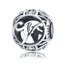 S925 Sterling Silver 26 English Letter Beads DIY Bracelet Necklace Accessories, Style:V