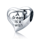S925 Sterling Silver Pendant Perseverance in the Heart Heart-Shaped Beads DIY Bracelet Necklace Accessories