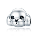 Cute Poodle S925 Pure Silver Platinum Plated Accessories Pendant Loose Beads