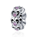 S925 Sterling Silver Cat Heart-shaped Diamond Beads DIY Bracelet Necklace Accessories