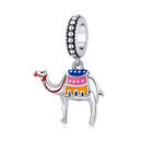 S925 Sterling Silver Pendant Camel Beads DIY Bracelet Necklace Accessories