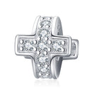 Fashion Beaded DIY Bracelet Accessories Sterling Silver S925 Cross Loose Beads