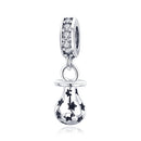 S925 Sterling Silver Pendant Small Pacifier Beads DIY Bracelet Necklace Accessories