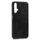 For Huawei Honor 20 Crazy Horse Textured Calfskin PU+PC+TPU Case(Black)