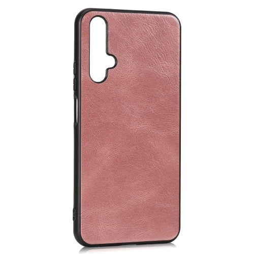 For Huawei Honor 20 Crazy Horse Textured Calfskin PU+PC+TPU Case(Rose Gold)