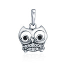 S925 Sterling Silver Pendant Cute Owl Beads DIY Bracelet Necklace Accessories